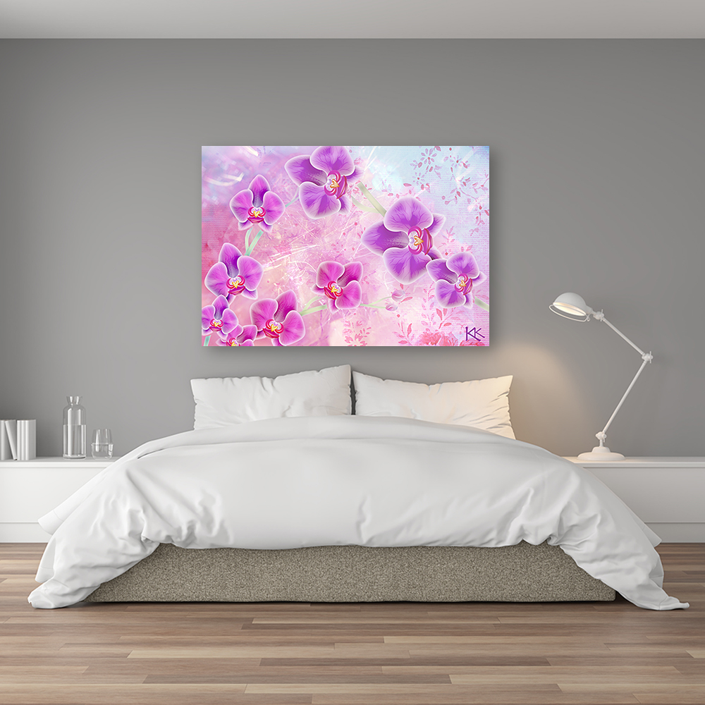 Mock up poster on table in room - 3D render, 3D illustration