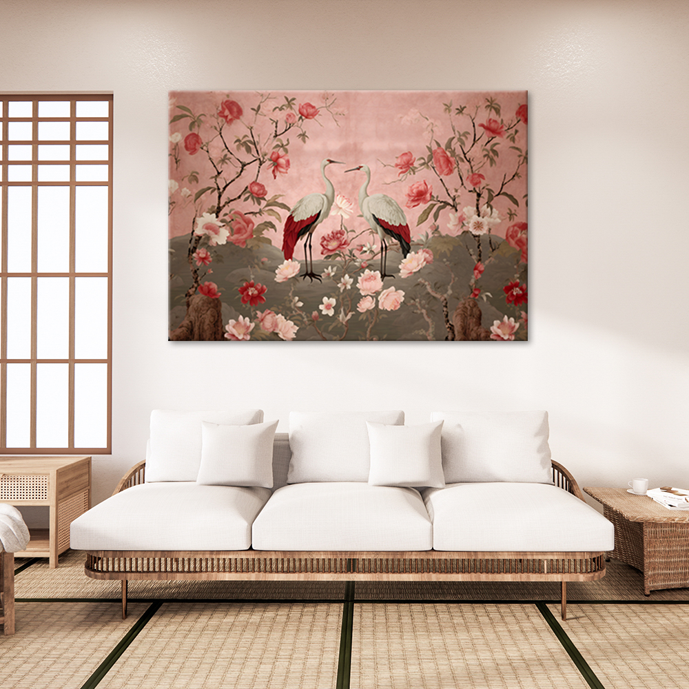 Mock up poster on table in room - 3D render, 3D illustration
