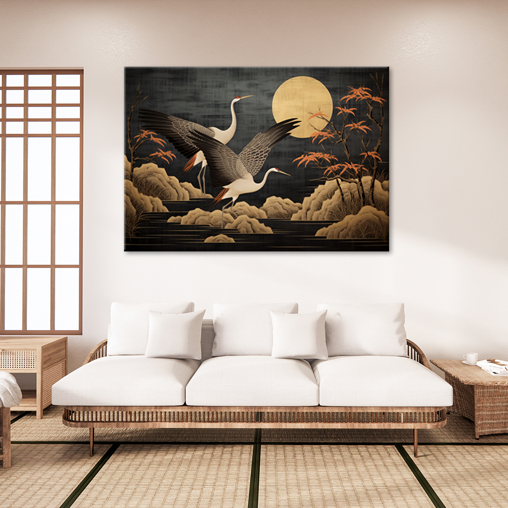 Mock up poster on table in room - 3D render, 3D illustration