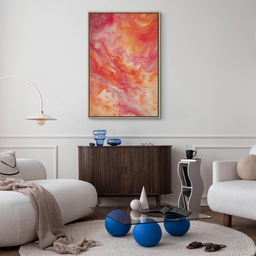 Interior design of living room interior with mock up poster fram