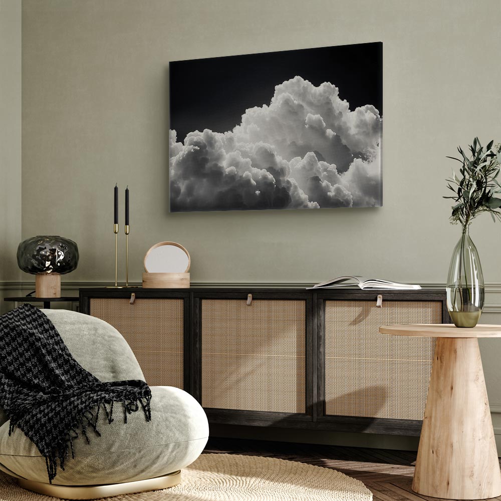 Mock up frame in home interior background, cozy room with natura